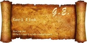 Gerl Elek névjegykártya